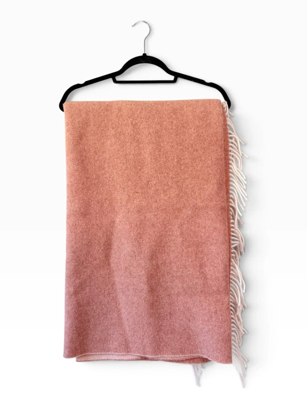 Strong Home Twin Color Superfine Lambswool Throw Made In Italy Pumpkin Melange